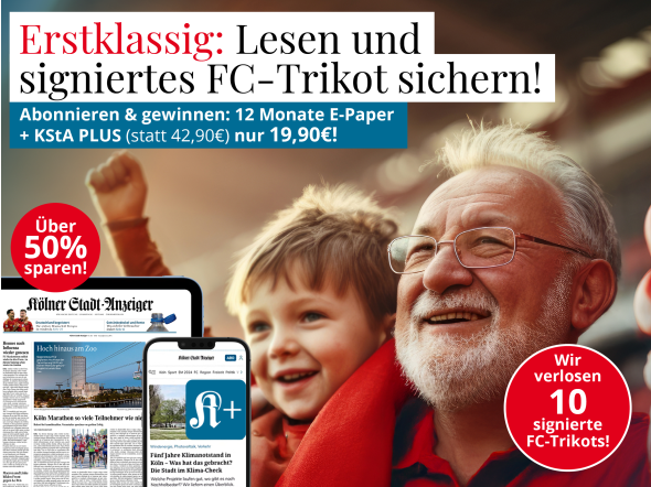 FC Köln Fankurve mit KStA E-Paper
