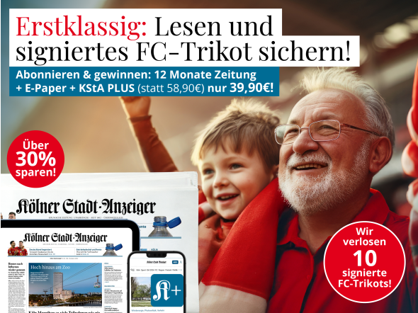 FC Köln Fankurve mit KStA Zeitung