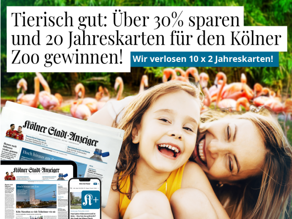 Zeitung mit Flamingos im Hintergrund