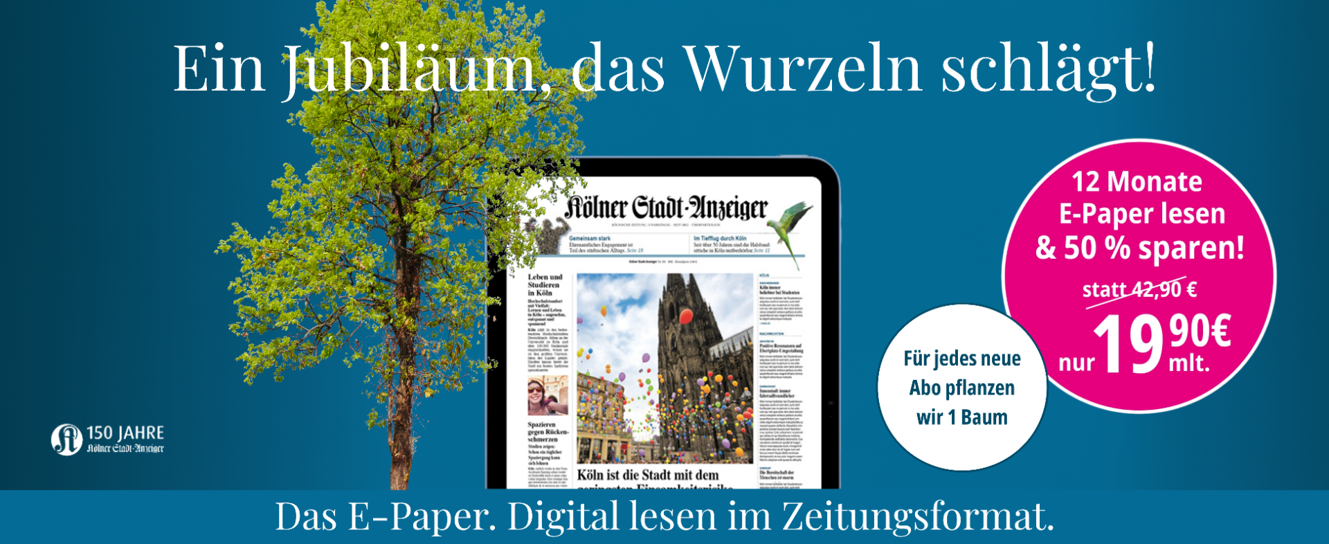 Zum Jubiläum: 50 % sparen & Bäume pflanzen  