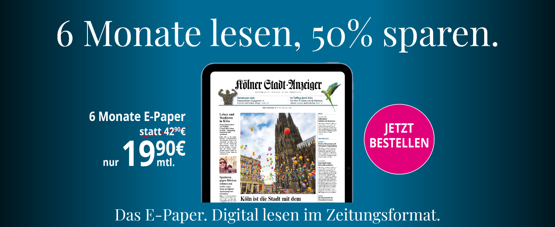 Das E‑Paper. Digital lesen im Zeitungsformat.